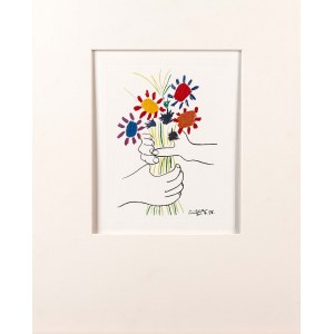 Pablo Picasso (1881-1973), Die Hände halten einen Blumenstrauß