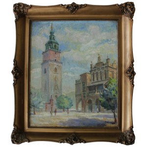 Jan Stańda, View of the City Hall Tower and Cloth Hall in Krakow