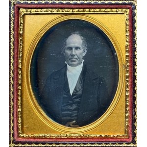 Daguerreotype in a box frame-portrait of a man,