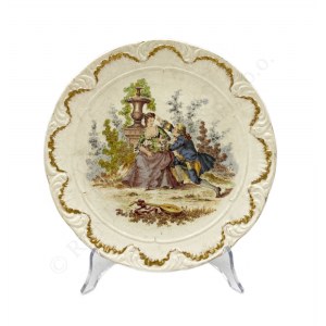 Plate with romantic scene, Sarreguemines