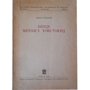M. Gumowski, Geschichte der Münzanstalt von Toruń