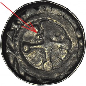 RRR-, XIw cross denarius, SMALL PASTORAL (like CNP 851), one swastika (CNP-does not note)