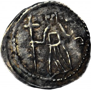 RR-, Boleslaw I. der Lange 1163-1201, Denar, Wrocław, Bischof, einseitig, geprägt