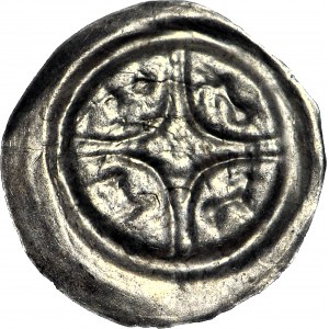 RR-, Leszek Biały 1194-1227, Kraków, Brakteat, cztery jelenie w łukach