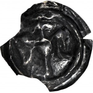 RR-, Dolne Łużyce, Brakteat XIII/XIV w., orzeł dwugłowy
