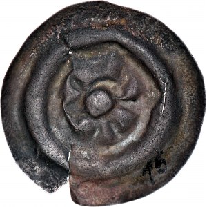 RR-, Niederschlesien, Obol oder breiter Brakteat 21mm, 2. Hälfte des 13. Jahrhunderts, Rosette oder 6-blättrige Blume