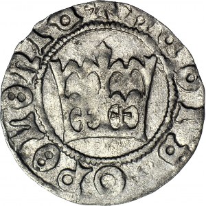 Jan Olbracht 1492-1501, Halbpfennig ohne Datum, Krakau, O unter der Krone