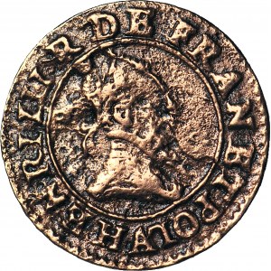 Valois, King of Poland, Double tournois (double denarius), in place of the date a crown