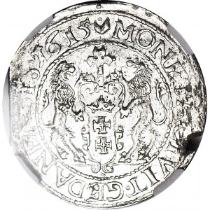 R-, Sigismund III. Vasa, Ort 1615, Danzig, gotischer Schild, gemünzt