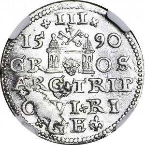 Zygmunt III Waza, Trojak Ryga 1590, menniczy