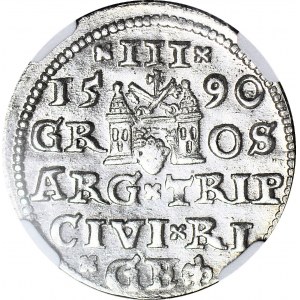 Sigismund III Vasa, Trojak Riga 1590, minted