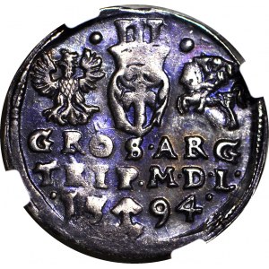 Zygmunt III Waza, Trojak 1594, Wilno, piękny