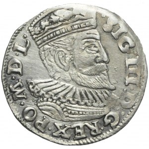 Sigismund III Vasa, Trojak 1595, Poznań, initials V-I