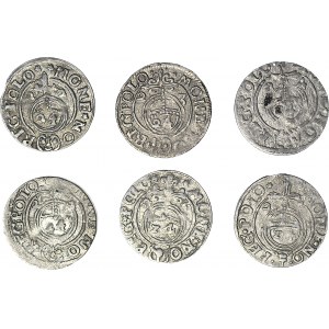 6-teiliger Satz, Sigismund III Vasa, Halbspuren 1621-1626, schön