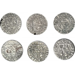 6-teiliger Satz, Sigismund III Vasa, Halbspuren 1622-1627, schön