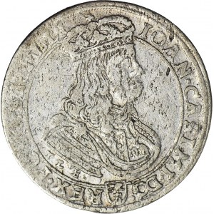 R-, John Casimir, Ort 1668, Bydgoszcz, hybrid with Leliwa, rare