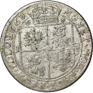 R-, John Casimir, Ort 1668, Bydgoszcz, hybrid with Leliwa, rare