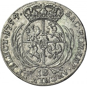 August III Sas, Ort 1754, oval shield of the coat of arms