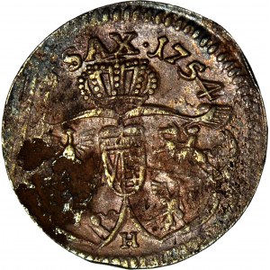 R-, August III Saxon, Penny 1754, letter H, AUGUTUS through U