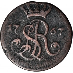 Stanislaw A. Poniatowski, 1767 penny, oval shield of arms