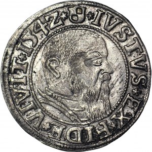 Lenne Prusy Książęce, Albrecht Hohenzollern, Grosz 1542, Królewiec, piękny