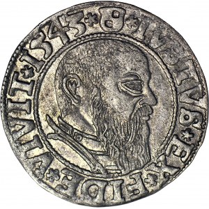 Lenne Prusy Książęce, Albrecht Hohenzollern, Grosz 1543, Królewiec, piękny