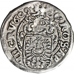 R-, Silesia, Duchy of Cieszyn, Adam Waclaw, 3 krajcary 1609, Cieszyn, three dots at the end of the obverse legend
