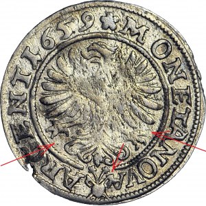 RRR-, Silesia, George III of Brest, 3 krajcars 1659, Brzeg, UNNOTED