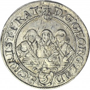 RR-, Śląsk, Trzech braci, 3 krajcary 1659, Brzeg, ostatni rok bicia wspólnie 3 krajcarów