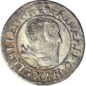 RR-, Silesia, Frederick II, 1543 penny, BRZEG, date left, RARE
