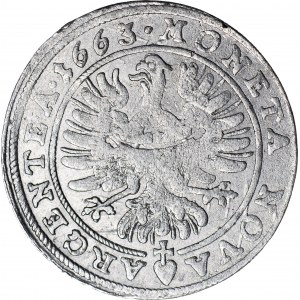 Silesia, Chrystian of Wallachia, 15 krajcars 1663, Brzeg, SIL by denomination, WOL:, beautiful