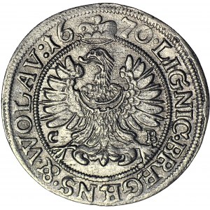 R-, Śląsk, Chrystian Wołowski, 3 krajcary 1670, Brzeg, KONICZYNKI