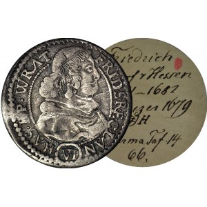 Śląsk, Księstwo Nyskie, Fryderyk Heski, 6 Krajcarów 1679, Nysa, rzadkie