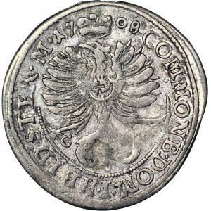 R-, Śląsk, Księstwo Oleśnickie, Karol Fryderyk, 3 Krajcary 1708 CVL, Oleśnica