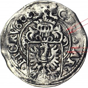 R-, Silesia, Duchy of Cieszyn, Adam Waclaw, 3 krajcary 1608, large head, Cieszyn