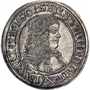Śląsk, Księstwo Oleśnickie, Sylwiusz Fryderyk, 6 krajcarów 1674 SP, Oleśnica, mennicze