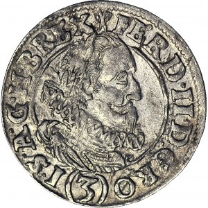 Silesia, Ferdinand II, 3 krajcars 1627 (HR), narrow hooks, Wroclaw