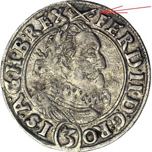 R-, Śląsk, Ferdynand II, 3 krajcary 1627 (HR), szerokie Haki, Wrocław, rzadkie