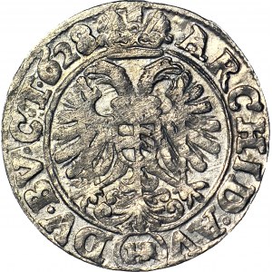 Silesia, Ferdinand II, 3 krajcars 1628 (HR), Wroclaw, HR in oval, beautiful