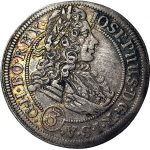 Silesia, Joseph I, 3 krajcars 1706 CB, Brzeg, rare