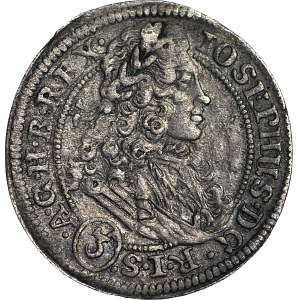 R-, Silesia, Joseph I, 3 krajcars 1707 CB, Brzeg, rare