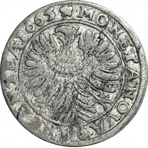 R-, Silesia, Chrystian Wallachian, 6 krajcars 1665, BRZEG, rare denomination, ONE YEAR of minting!