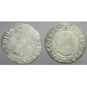 Śląsk, Fryderyk II, Zestaw dwóch monet Grosz, Brzeg