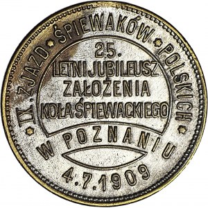 Poland, Medal 1909, IX Congress of Polish Singers in Poznań 4.7.1909