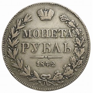 Russian partition, Nicholas I, Ruble 1842 MW, Warsaw