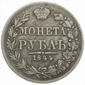 Russian partition, Nicholas I, Ruble 1844, MW, Warsaw