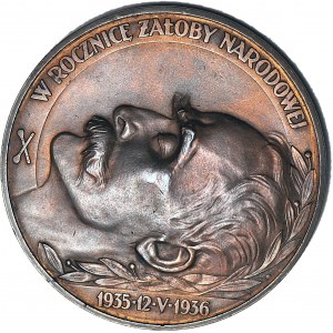 Medal 1936, rocznica śmierci Józefa Piłsudskiego, brąz 60mm