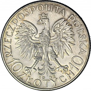 10 zloty 1932, Head, Warsaw, beautiful