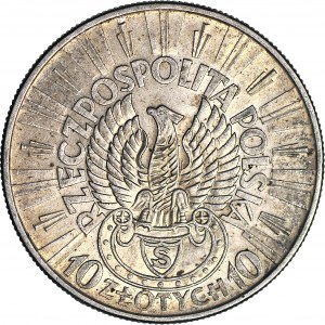 10 gold 1934, Pilsudski, STRZELECKI EAGLE, minted