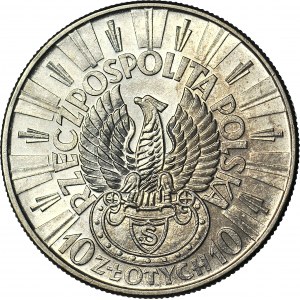 10 gold 1934, Pilsudski, STRZELECKI EAGLE, minted